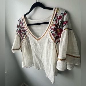 Pilcro Anthropologie embroidered top